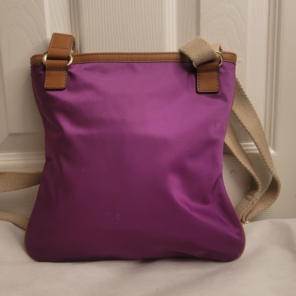 Michael Kors Kempton Burgundy/Tan Crossbody Shoulder Bag - Picture 2 of 16